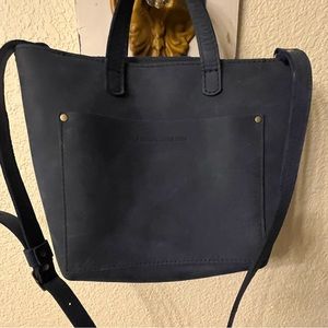 Portland Leather Deep Water Mini Crossbody Tote, w/ zipper